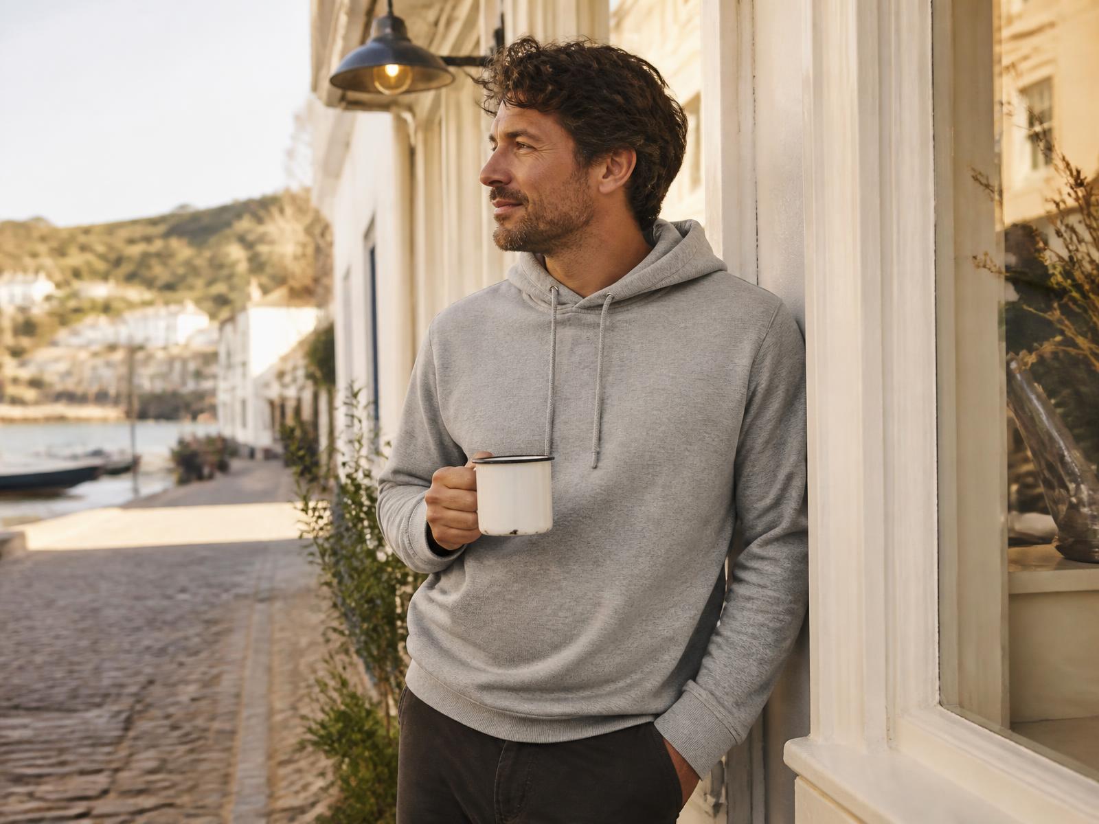 Branded merchandise worn in a local coastal town